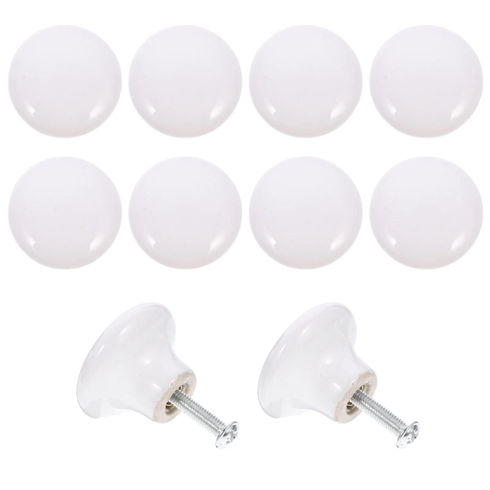 

10Pcs Single Hole Ceramic Knob Round Drawer Handle Vintage Style Cabinet Pull for Home Decor Furniture Fixtures
