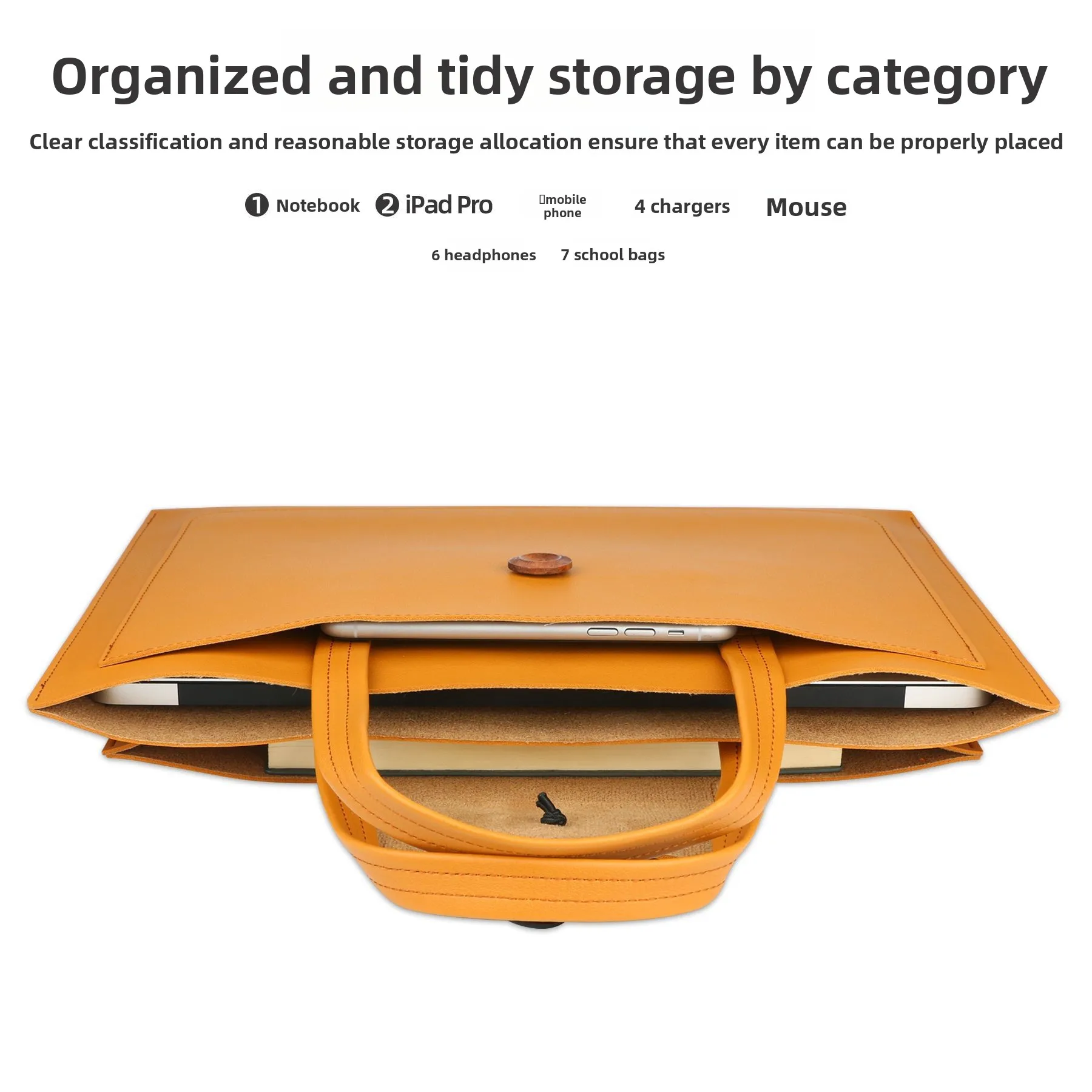 Lightweight PU Laptop Bag Large Capacity Business Sleeve Bag Briefcase Applicable MacBook Air 13 Pro 14 16 Huawei 15.6 Inch