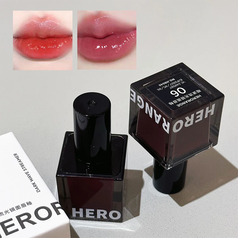 

1 шт. HERORANGE Glitter Mirror Lip Glaze, водный блеск для губ с эффектом мерцания, увлажняющий, стойкий, для макияжа губ.