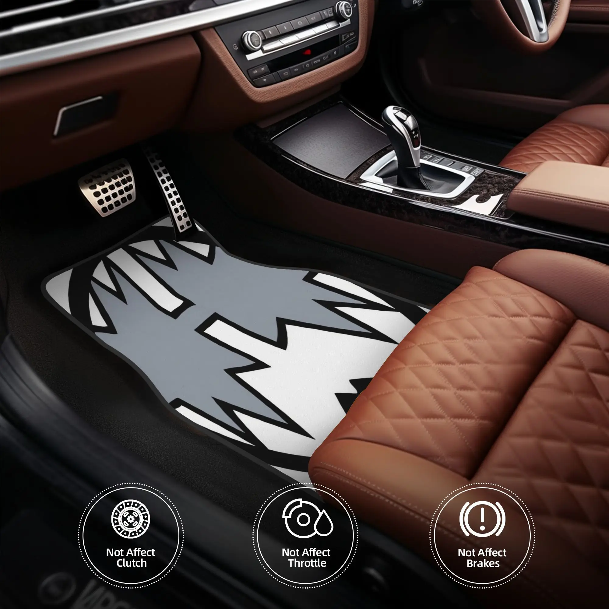 4pcs Rock 'n' Roll Hard Rock Sleaze Heavy Metal Headbangers STICKERS PACK FACES Car Floor Mats, Durable Polyester Fiber, Fit For