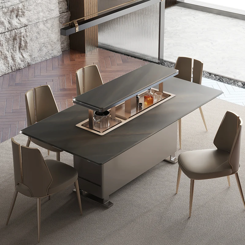 Multifunction Lift Up Refrigeration And Freezing Modern Luxury Dining Table Living Room Furniture Smart Dining Table