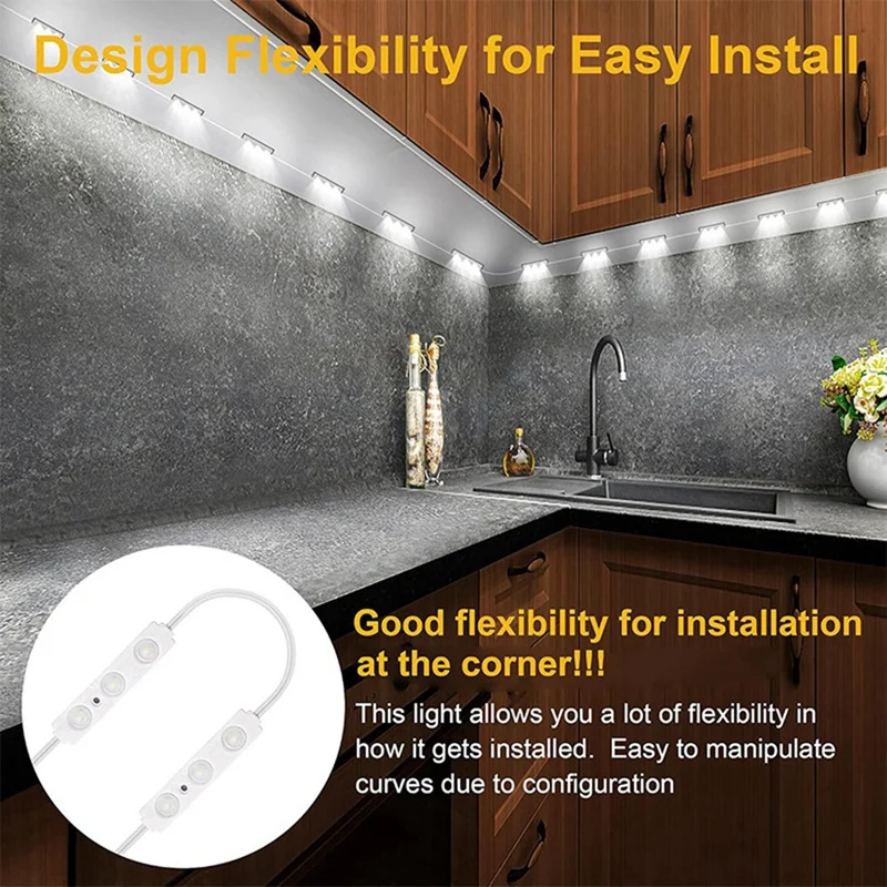 셀프 접착 LED 캐비닛 조명, 옷장 조명, 터치에 민감한 분위기 조명, 거울용 LED 화장대 조명