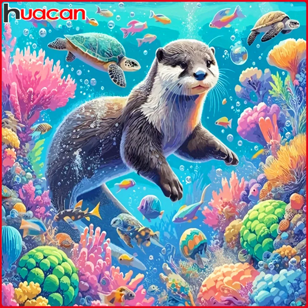 

Huacan алмазная живопись морской лев Алмазная мозаика животное пейзаж новая коллекция подарок ручной работы