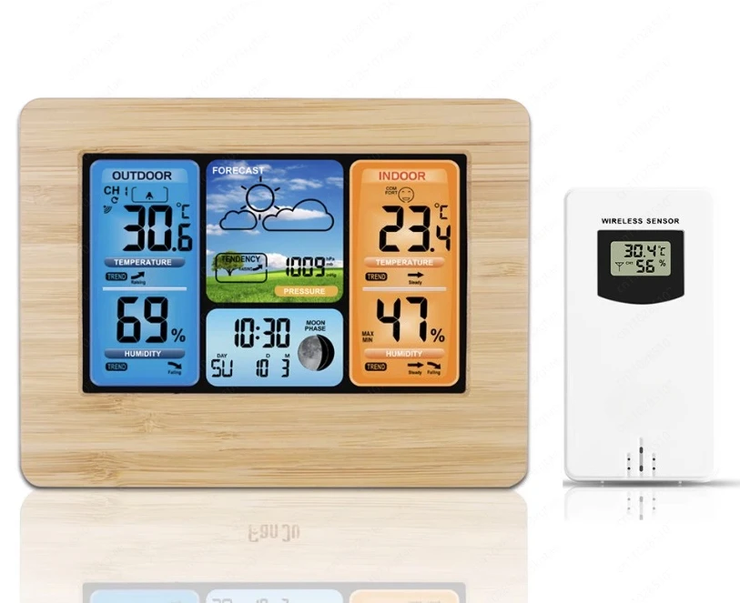 Color Screen Weather Forecast Clock  Radio Clock Multifunctional Perpetual Calendar Electronic Alarm Clock