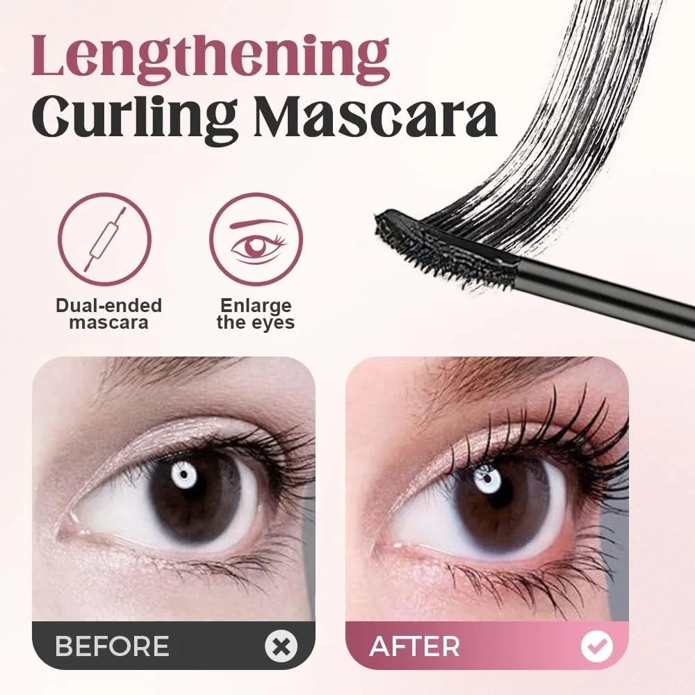 New Smudge Proof Waterproof Mascara Curling Effect Cosmetics Lash Builder Volumizing Effect Long Lasting Mascara Women Makeup