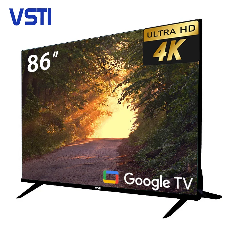 VSTI 86 Zoll Google TV 4K Ultra HD Smart TV Full LCD und LED Hotel-TV für die Meisten Beliebten Anwendungen