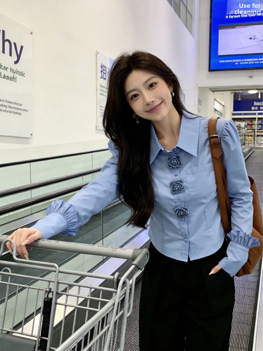 

2026 New Korean Style Long Sleeve Floral Shirt Women's Spring Season Collared Versatile Age-Defying Design Casual Straight Cu...