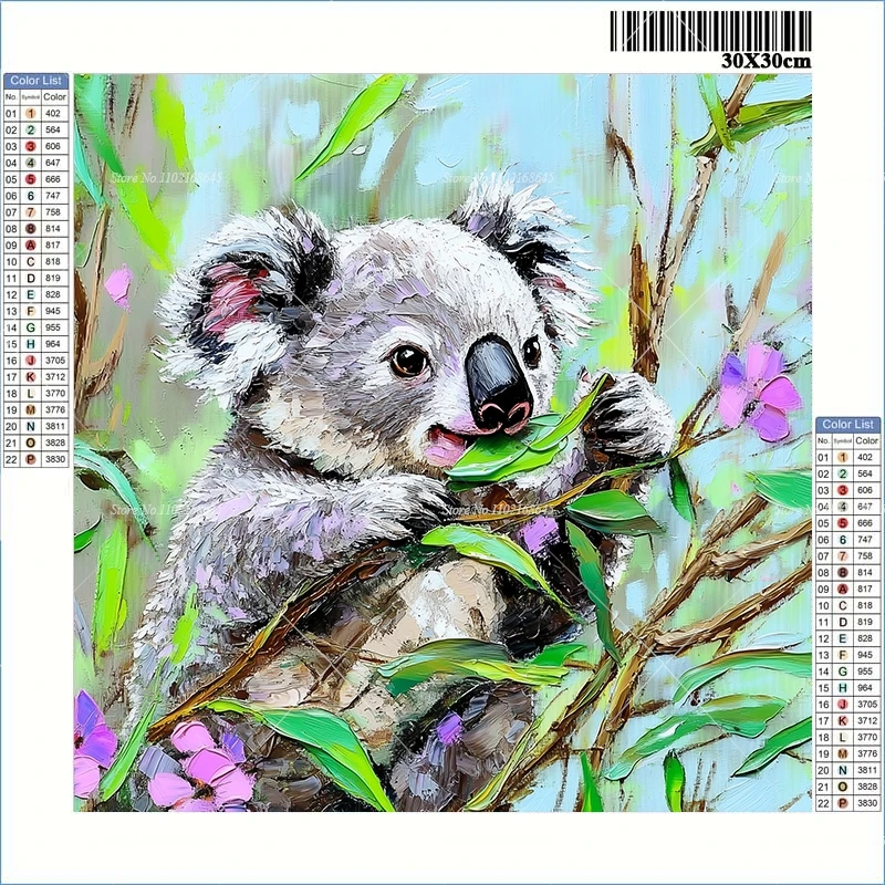 5d Diamond Art Supplies Animal Koala New Arrivals Diamond Painting Kit Eucalyptus Cross Stitch Arts And Crafts For Kids 30X30