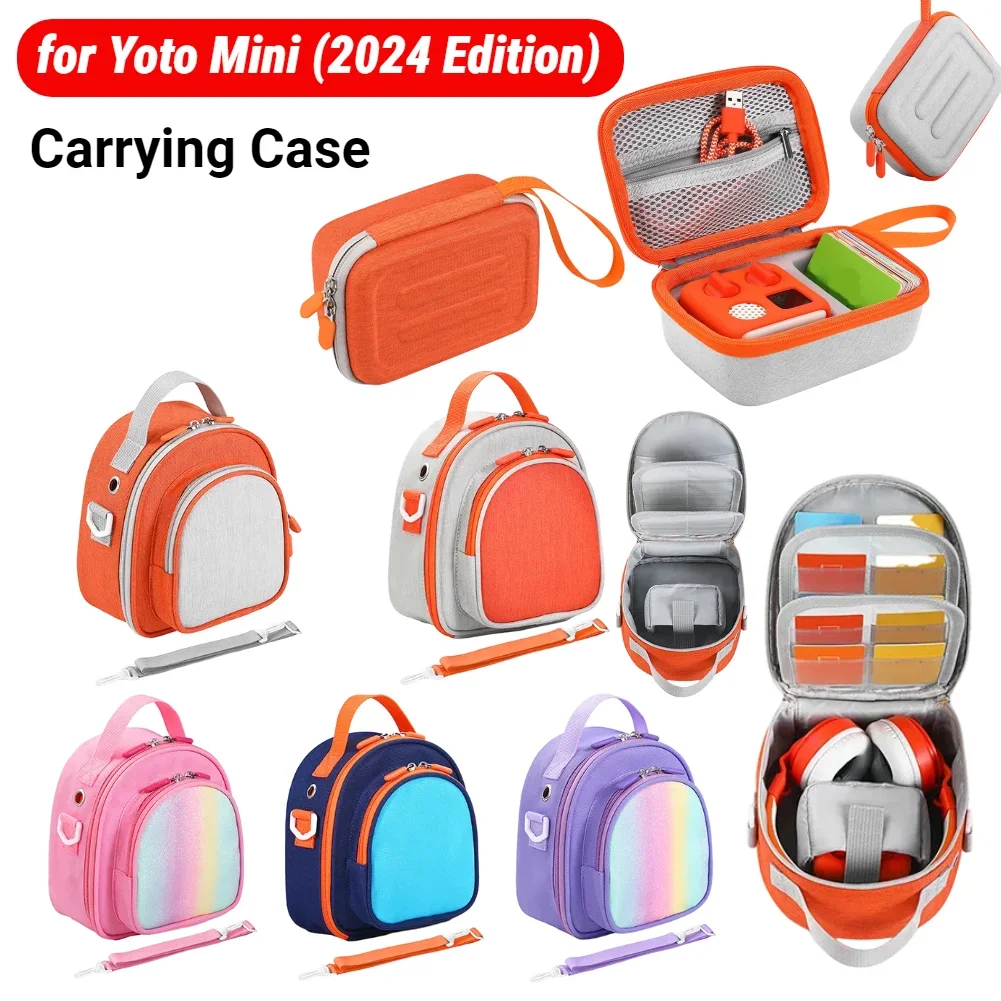 Carrying Case for Yoto Mini (2024 Edition) Travel Storage Bag Card Holder with Shoulder Strap Protective Case for Music Player