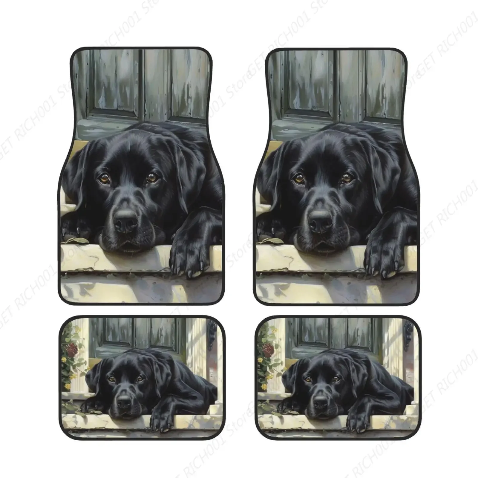 

Juego Alfombrillas Divertidas Para Pies Coche, Color Negro, Labrador Dog Lab, Juego 4 Piezas, Alfombrillas Para Coches, Acces