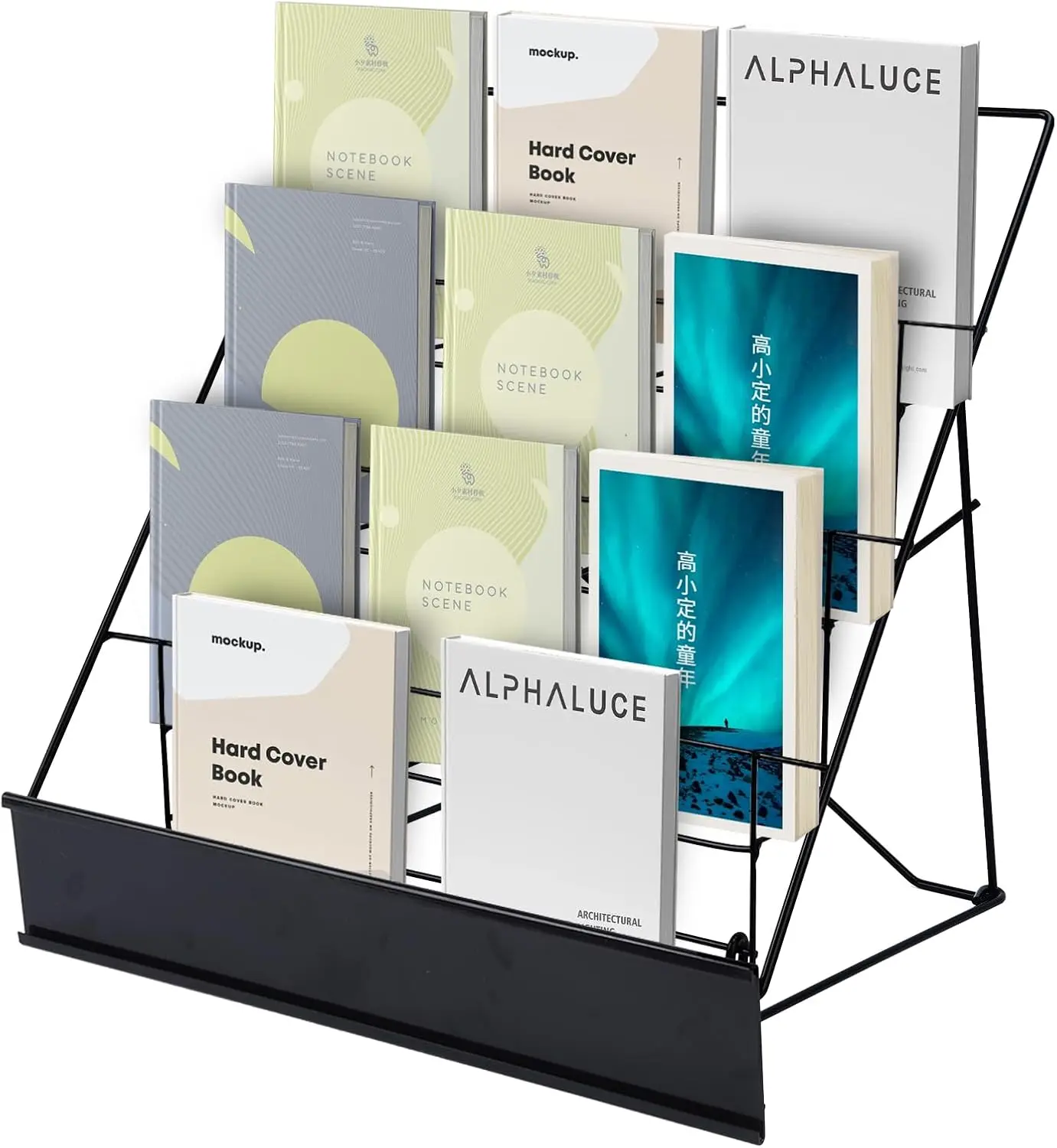 

4-Tier Tabletop Display Rack for Books, Magazines, CDs - 16.14" x 17.95" x 17.24"