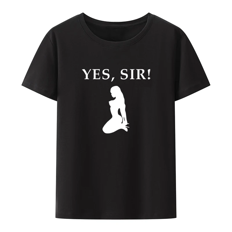 Yes Sir Bdsm Funny Graphic Tshirts Bdsm Print Top Tee Graphics T Shirt Man Leisure T-shirts Men Camisa Tops Humor Breathable