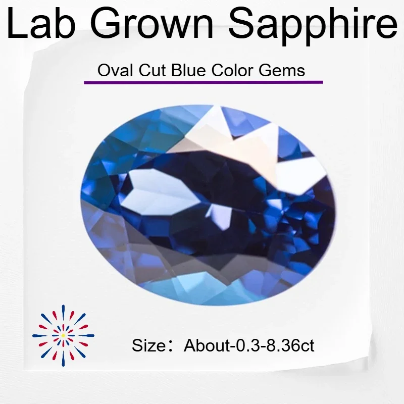 M-Lab Grown Sapphire Oval Cut Blue Color Gems
