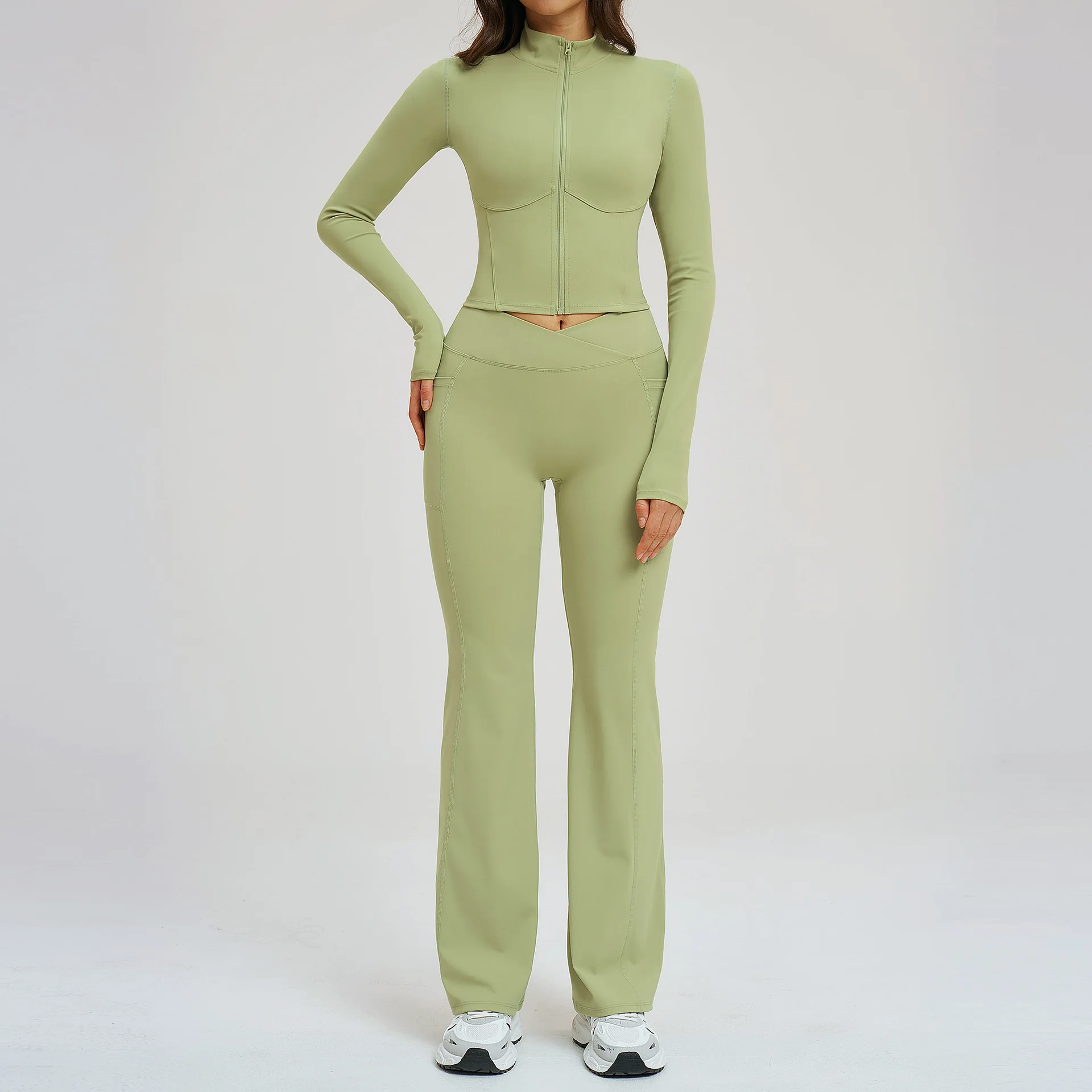 

Yoga Set 2 Pieces Gym Outfits Sports Suits Women's Tracksuit Women Workout Suit Female Sports Set Quick-Drying Yoga Long Sleeve