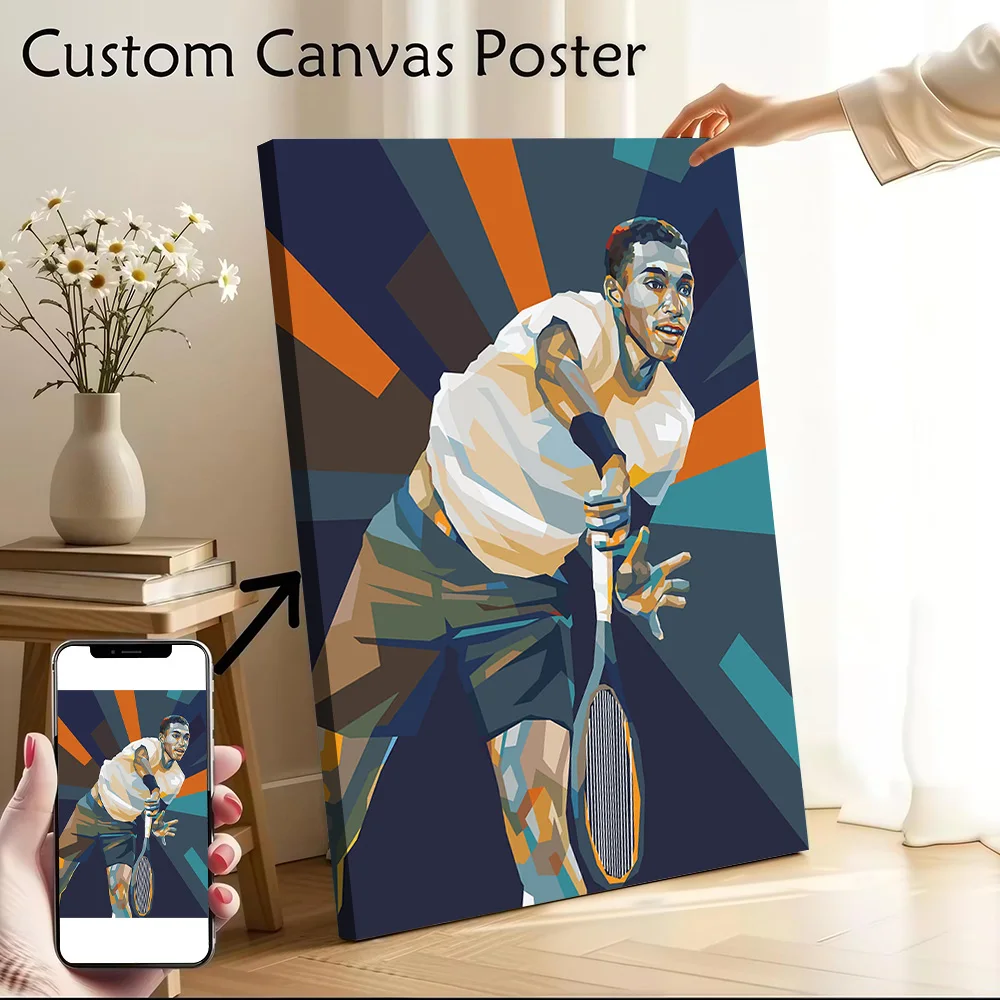 Felix Auger-Aliassime in Action Poster Canvas Wall Art Custom Photo Print Modern Painting for Fans Decorative Paintings Bedroom