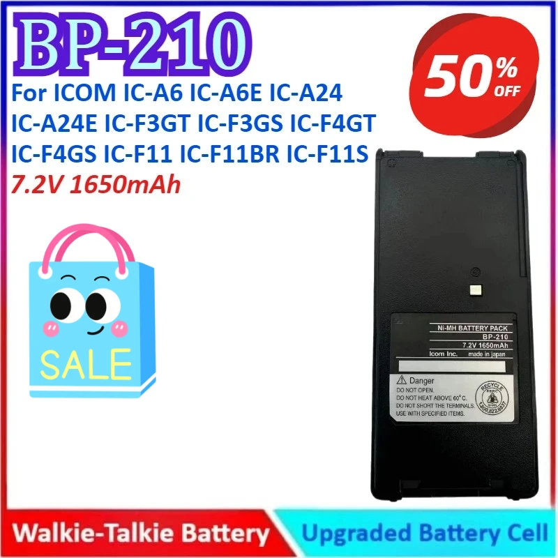 BP-210 7.2V 1650mAh اسلكية تخاطب بطارية ل ICOM IC-A6 IC-A6E IC-A24 IC-A24E IC-F3GT IC-F3GS IC-F4GT IC-F4GS IC-F11 IC-F11BR