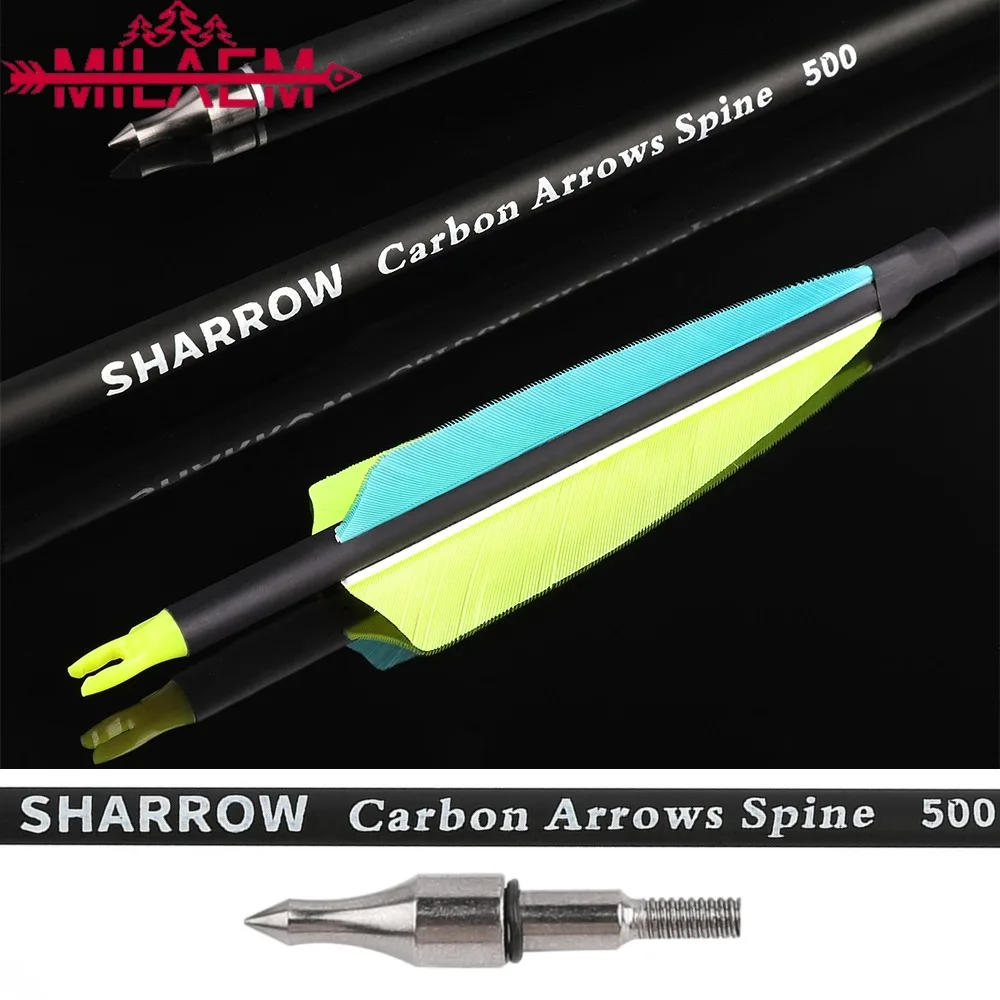 

Archery Arrows Mixed Carbon Arrow Spine 500 ID 6.2mm for Recurve Bow Compound Bow Hunting Shooting Target Accessories,6/12/24pcs