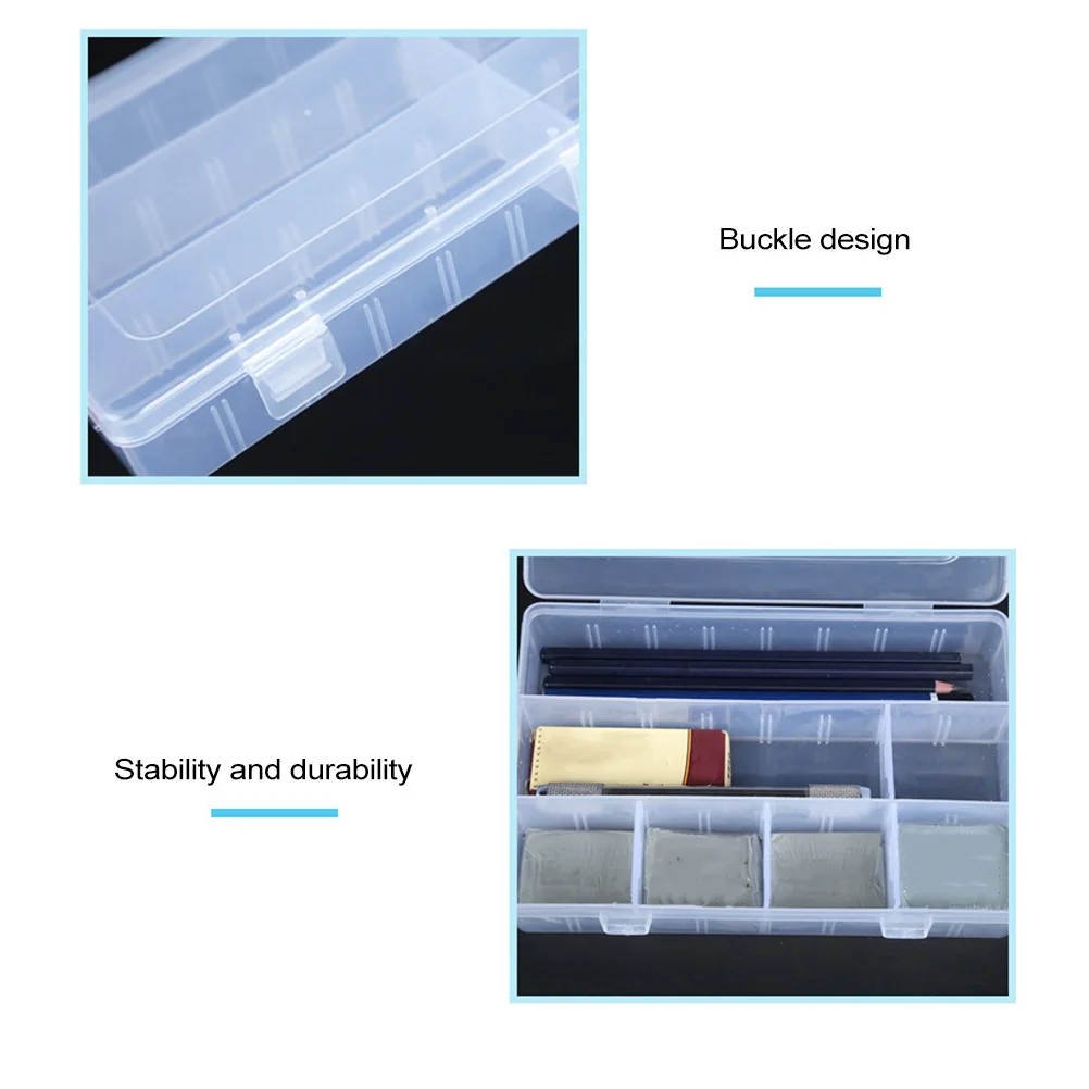 

2Pcs Portable Pencil Box Large Capacity Stationery Organizer Multifunctional Plastic Pencil Case for Kids and Adults Christmas