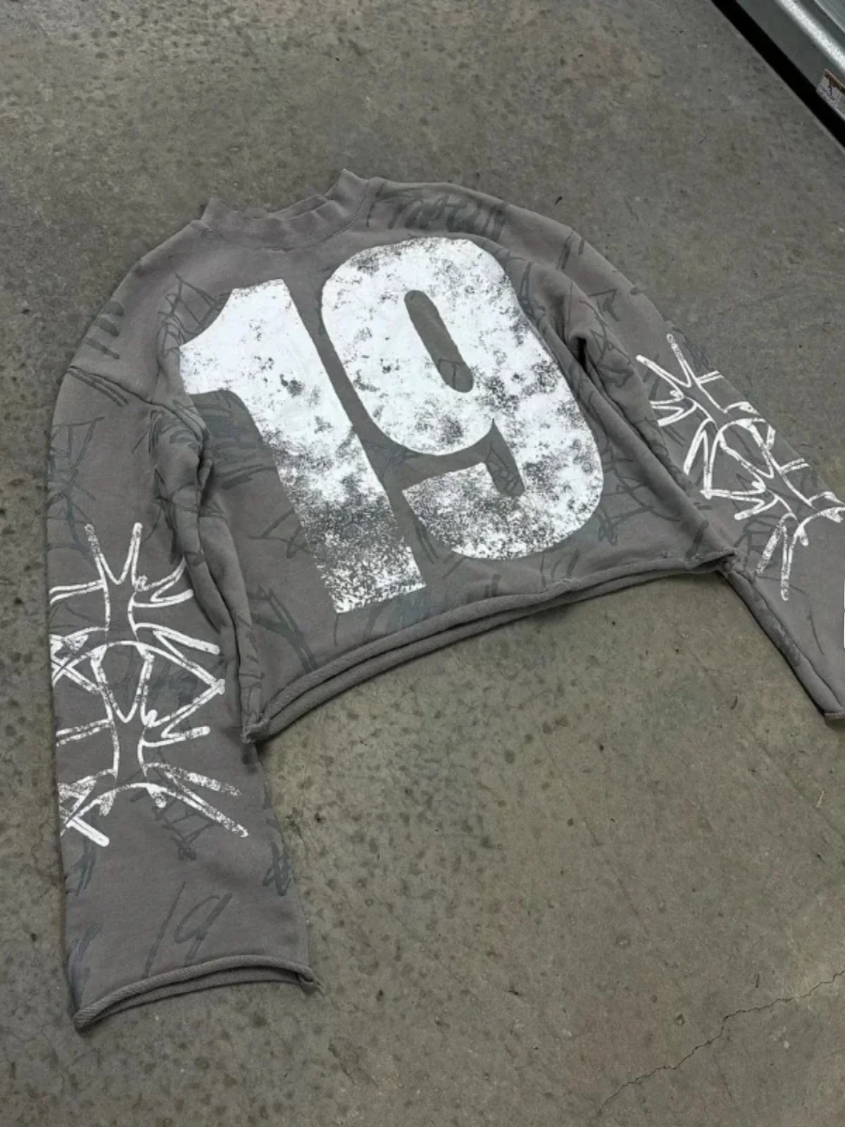 

Y2K Oversized Goth Print T-irt Men's Vintage Long Sve round Ne Casual Youth Faion Loose Fit Summer 2024