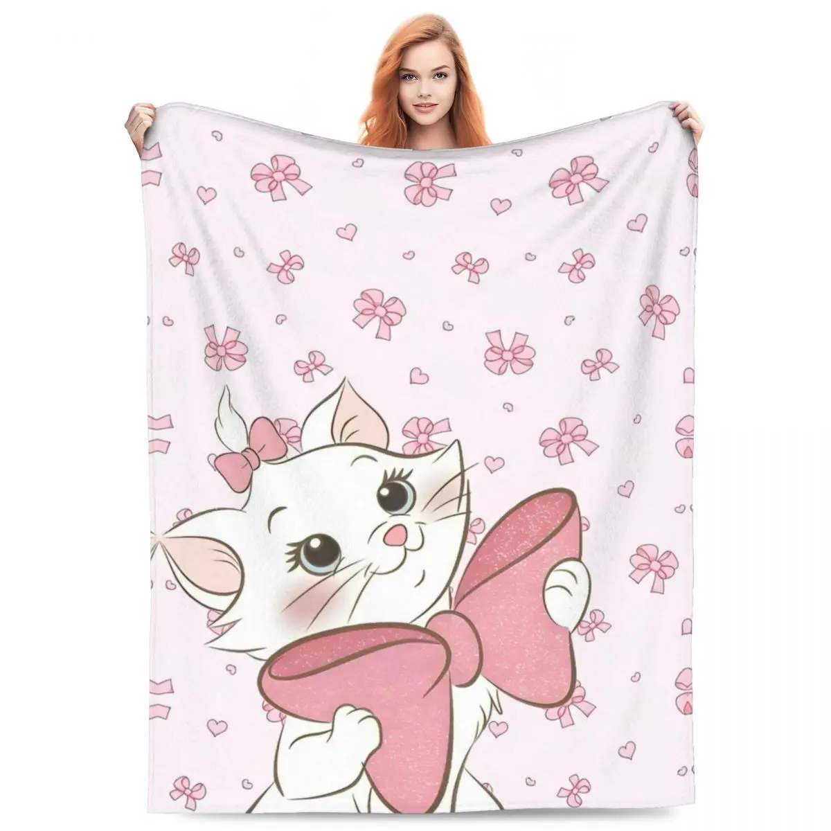 The Aristocats Marie Cat Blankets Animal Super Warm Fluffy Plush Bedding Throws For Children Living Room Flannel Bedspread