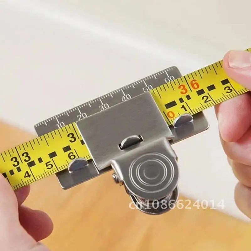 Measuring Tape Clip Stainless Steel Woodworking Convenient Measure Precise Locate Tool Decoration Accessories