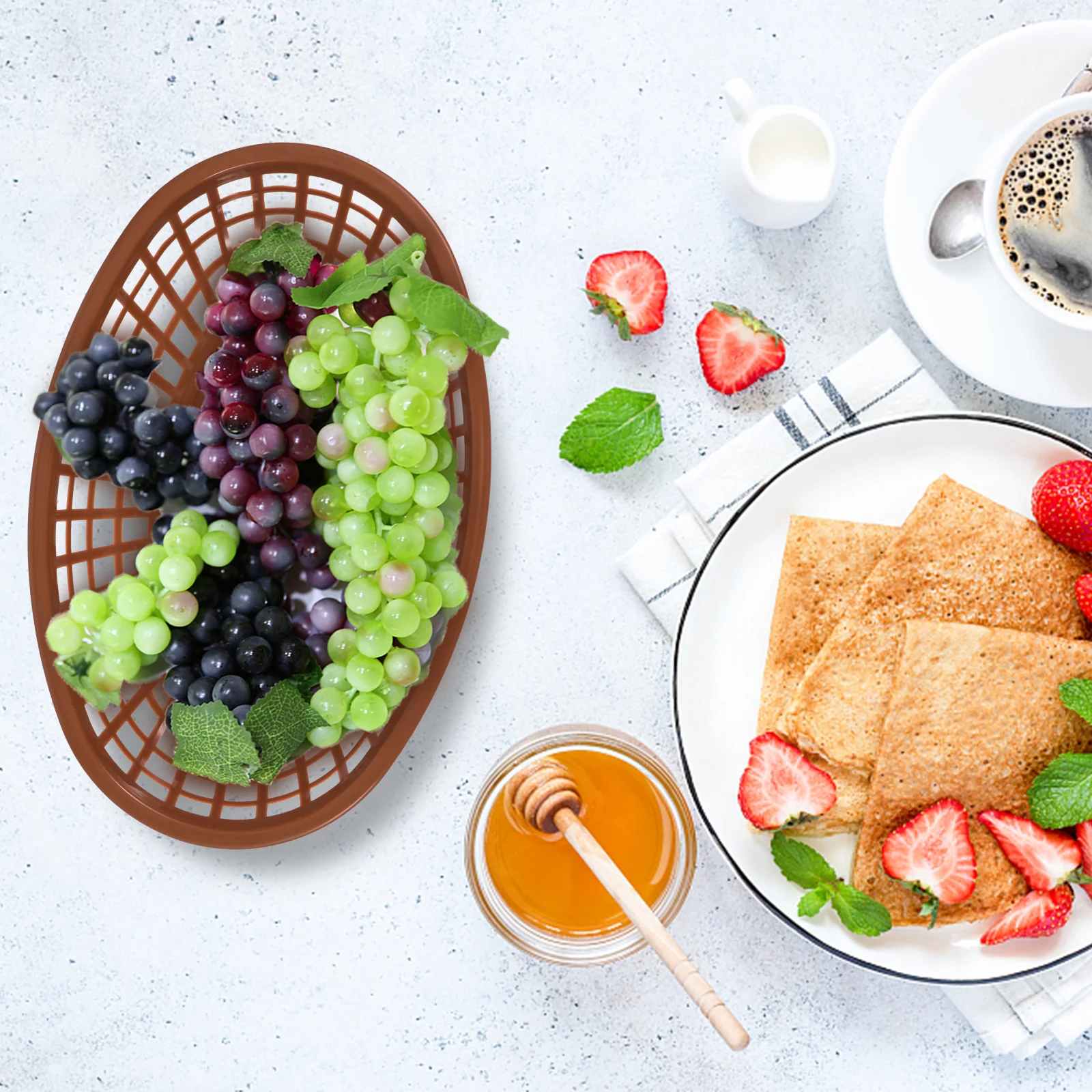 

6Pcs Burger Basket Plastic Snack Tray Boat Shaped Food Plate Creative Fruit Dessert Tray Easy Clean for Hotel Home Restaurant