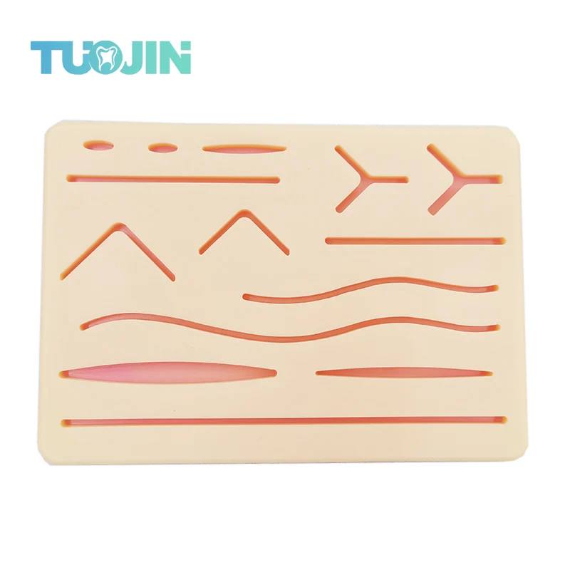 Kit de sutura quirúrgica reutilizable, almohadilla de silicona, sutura de piel falsa, práctica médica, simulación traumática, heridas, entrenamiento, modelo de enseñanza