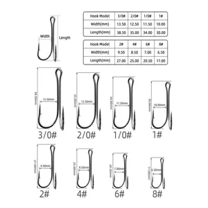 Double steel carbon fishing hook, durable fly tying, long high fish hook, soft lure jig, bass accessories, 5 pcs, 10pcs lot 6 Main Sales Bass Bass 5 Cords - №4