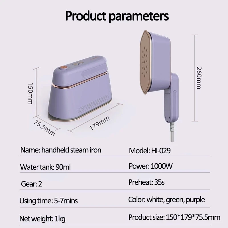 Youpin Daewoo-plancha de vapor de mano, máquina de planchado colgante eléctrica, portátil, inteligente, de viaje, para ropa, 6 agujeros, 1000W