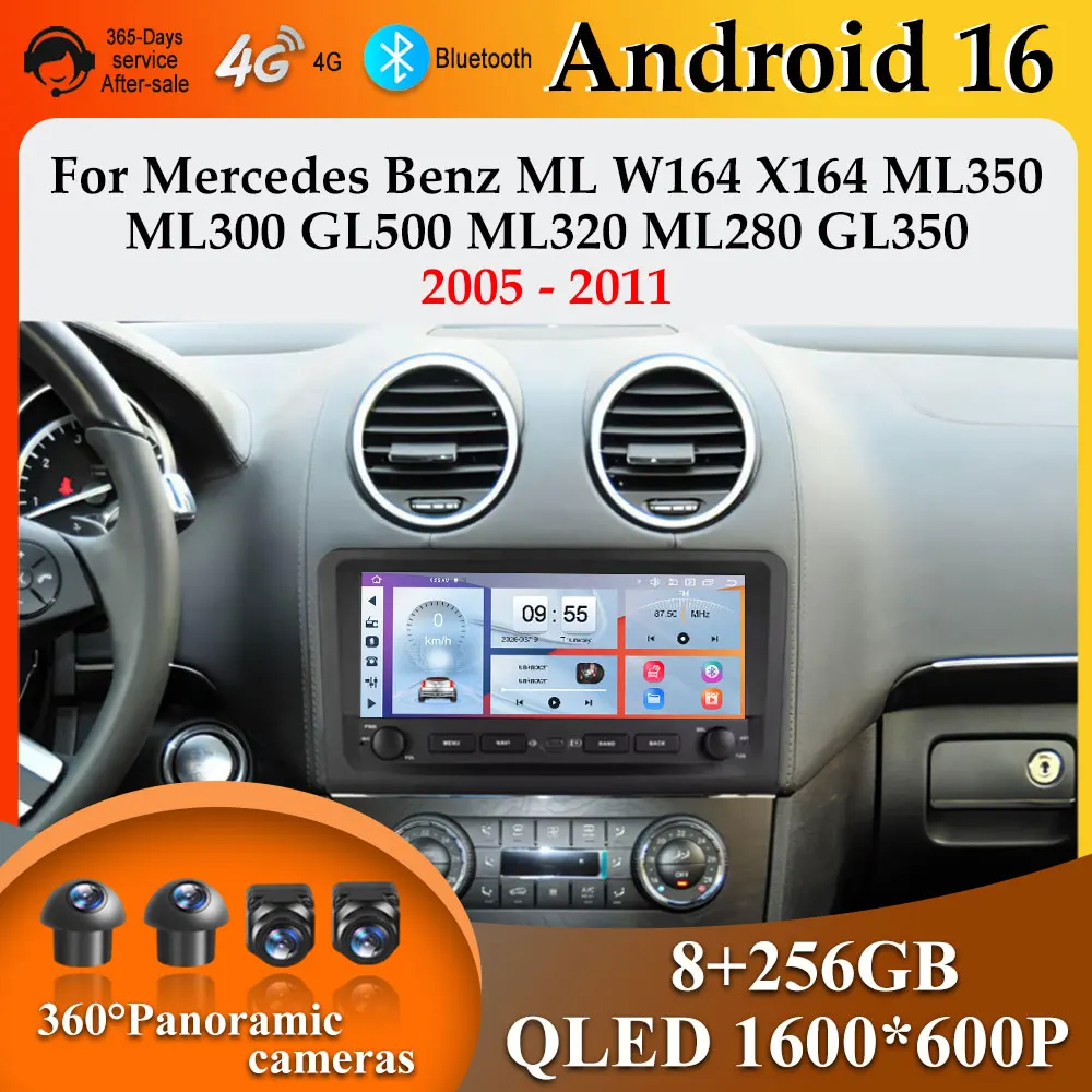 Android 16 for Mercedes Benz ML W164 X164 ML350 ML300 GL500 ML320 ML280 GL350 2005 - 2011 WiFi Car Video Player GPS Navi BT WiFi