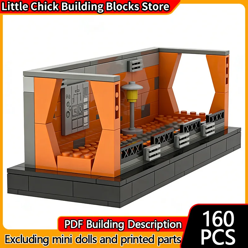

City Street View Model MOC Building Bricks Space Corridor Scene Modular Technology Children Holiday Gifts Assemble Toys Suit