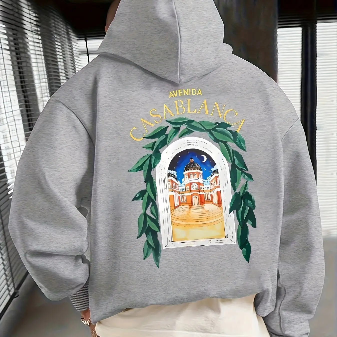 الرجال الخريف والشتاء إلكتروني مطبوعة مقنعين الصوف البلوز تنوعا رياضي عارضة فضفاضة قناع السترة الترويجية الرجال الملابس #3