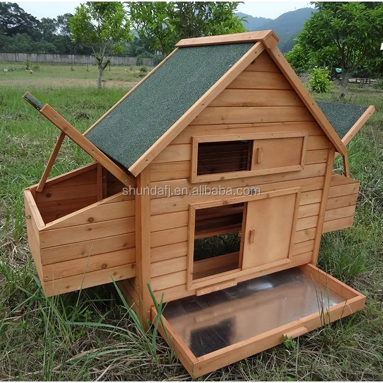 

Custom Large Hen House W/nesting Box Poultry Cage Wooden Chicken Coop Outdoor Wood Pet House SHUNDA Print Wooden Dog Kennel