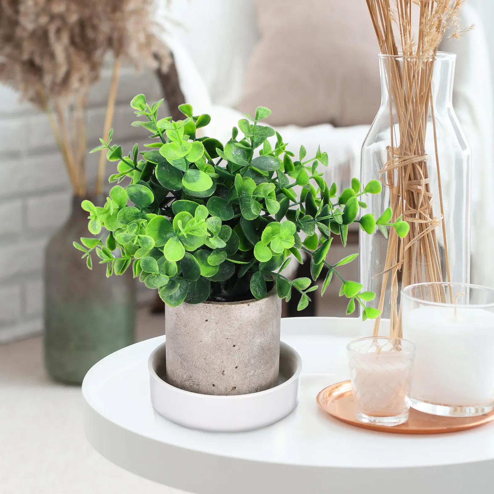 2Pcs Round Ceramic Pot Saucer Elegant Glazed Plant Saucer for Water Catching Indoor Patio Garden Planter Tray Flowerpot Saucers