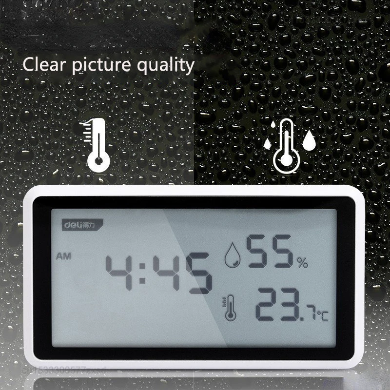 Xiaomi Deli Electronic Thermometer Hygrometer Weather Station Clock Timer High Precision LCD Screen Meter Temperature Controller