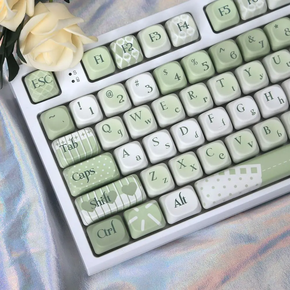 Small lucky keycap milk green keycap moa highly sublimated small fresh pbt suitable for mechanical keyboard