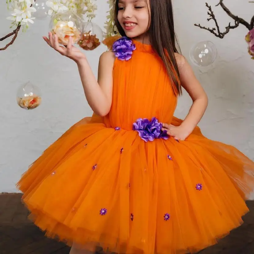 

High-End Children's Princess Evening Gown Host Performance Wedding Birthday Party Dresses For Girls A3977 Bridesmaid Dresses