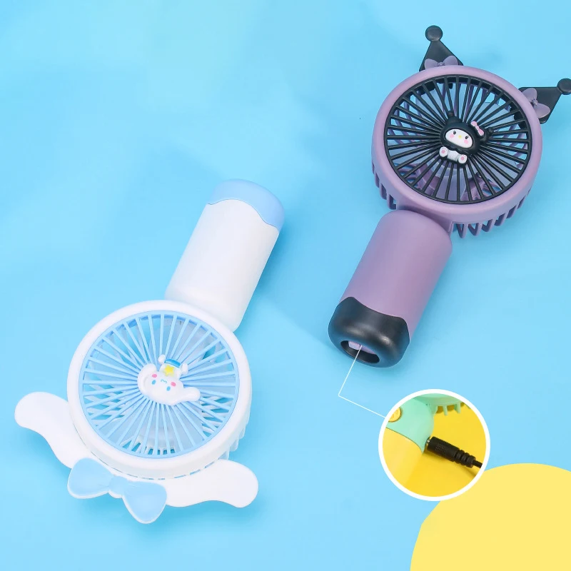 Sanrio-Ventilador de Mão para Meninas, Ventilador de Anime Cartoon, Dupla Utilização Portátil, Suporte para Telemóvel Kawaii, Mini Ventilador, Minha Melodia, Presentes Bonitos, Verão