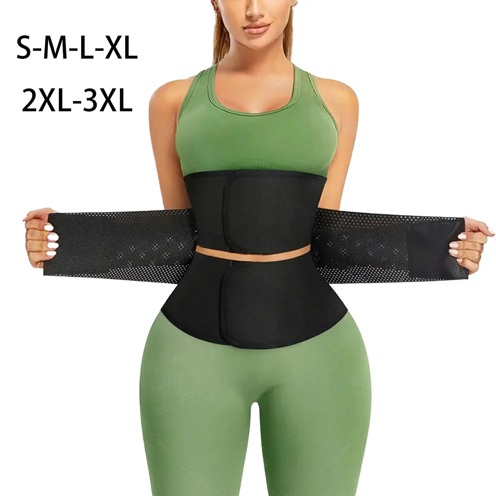 Waist Trainer Sweat Band Waist Cincher Lower Belly Wrap Waist Trimmer Waist Corset for Running Exercise Fitness Workout Yoga