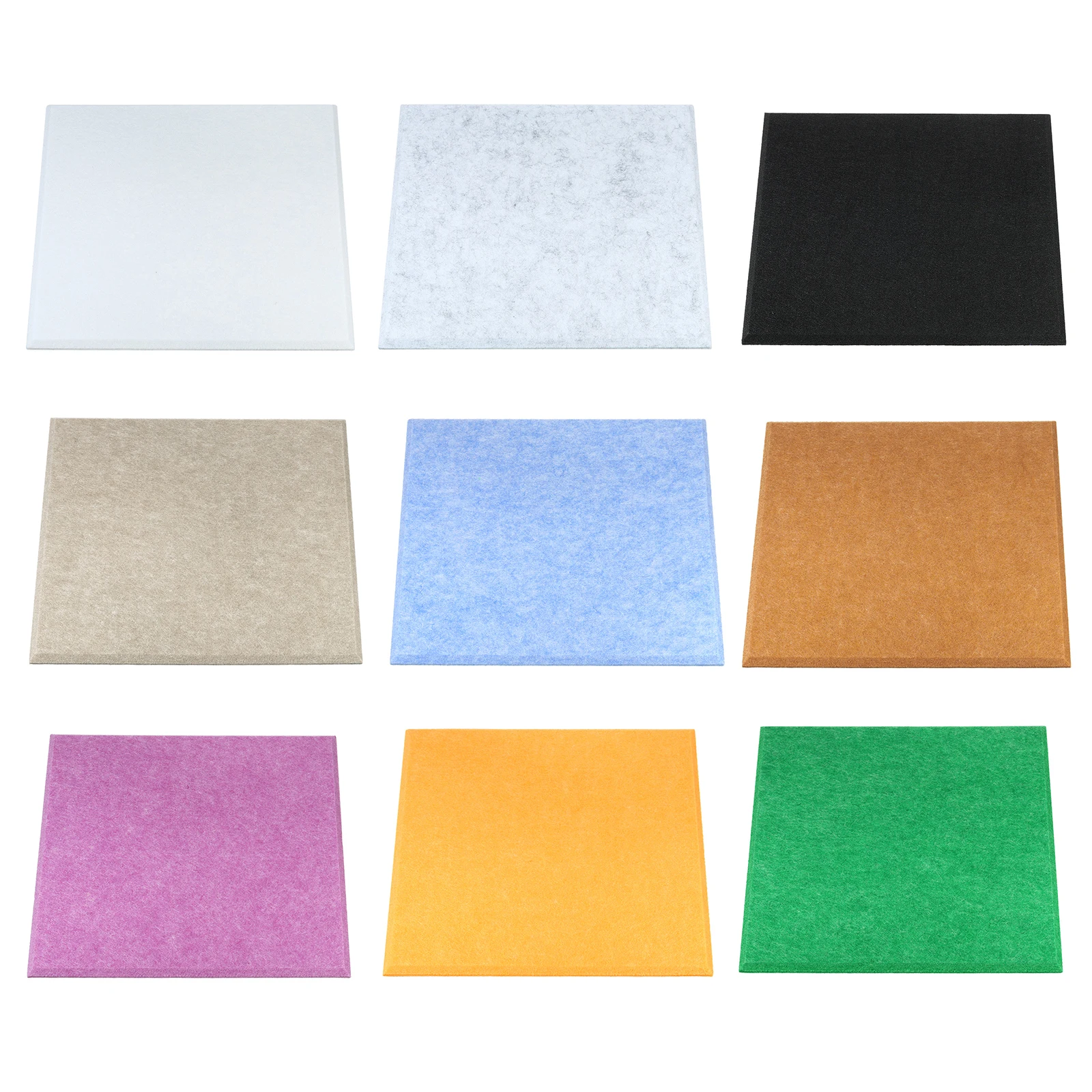 4Pcs Square Felt Board Tile Self Adhesive Wall Bulletin Pin Board with Push Pins Notice Message Memos Photo Display for Office