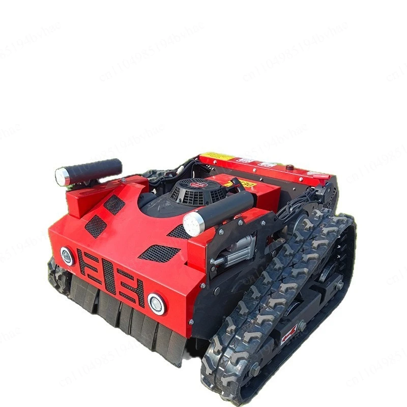 Small crawler remote control lawn mower Grassland broken grass Municipal lawn mowing greenhouse