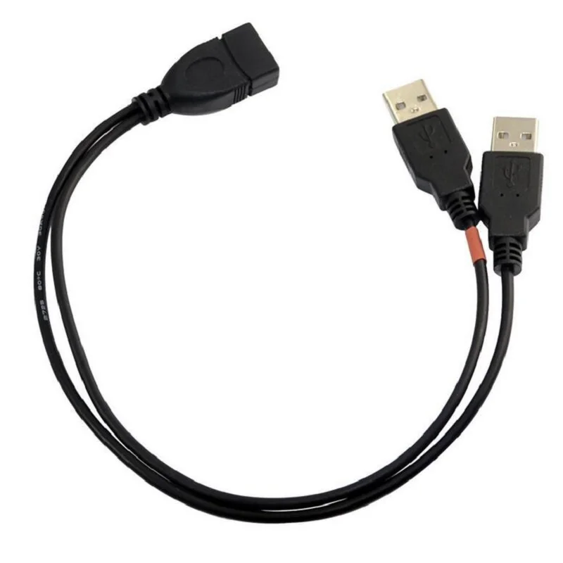 Кабель-усилитель мощности с разъемом USB 2,0 A и двумя USB A Male, точечный двухстрочный USB 2,0 AF/2 * AM USB с одним разъемом «мама» и двумя линиями