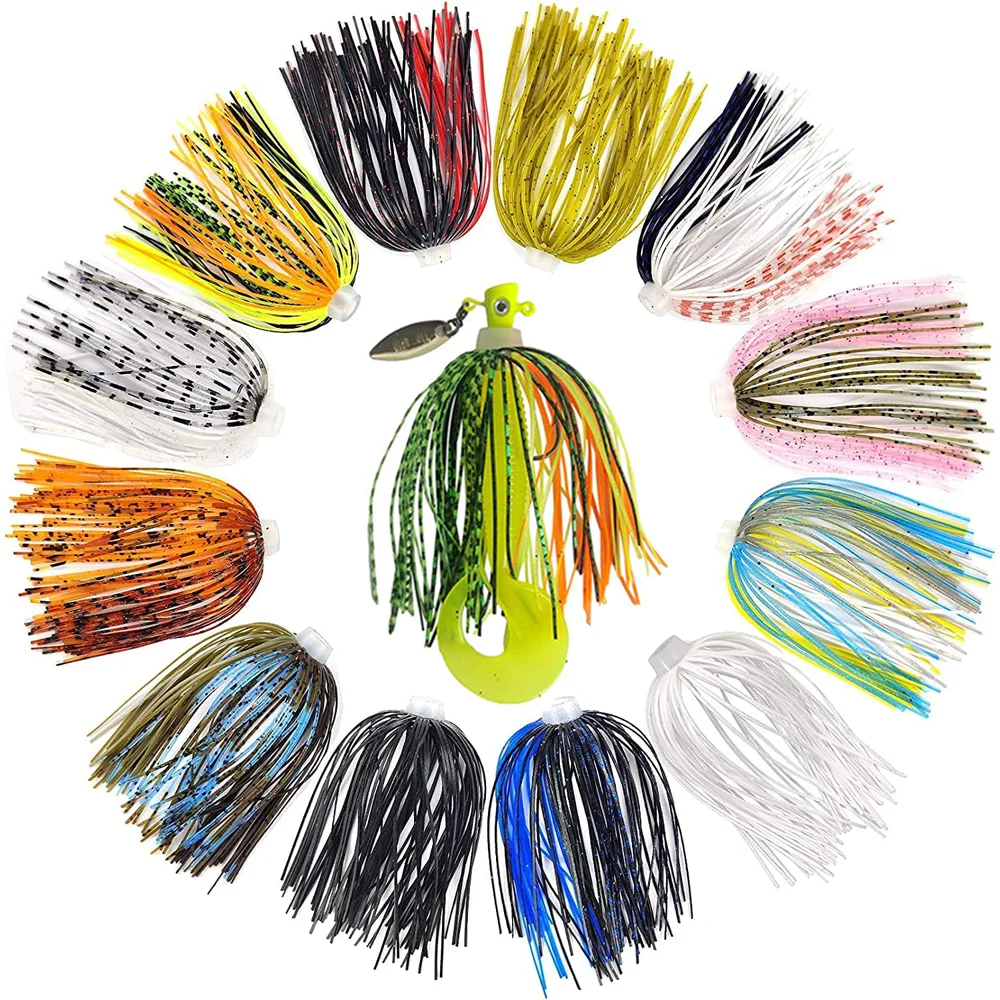 Eupheng-faldas de silicona, faldas con paraguas, accesorios de pesca para Buzzbaits, cebo giratorio, Material para atar moscas