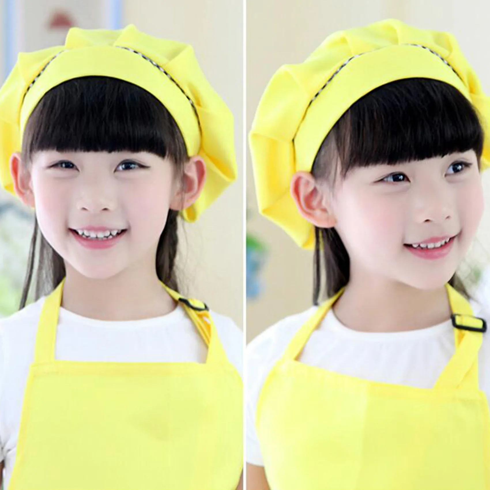 새로운 36 조각 어린이 요리사 모자 앞치마 세트, 소년과 소녀 앞치마 어린이 조절 면화 앞치마 주방 앞치마 벨트