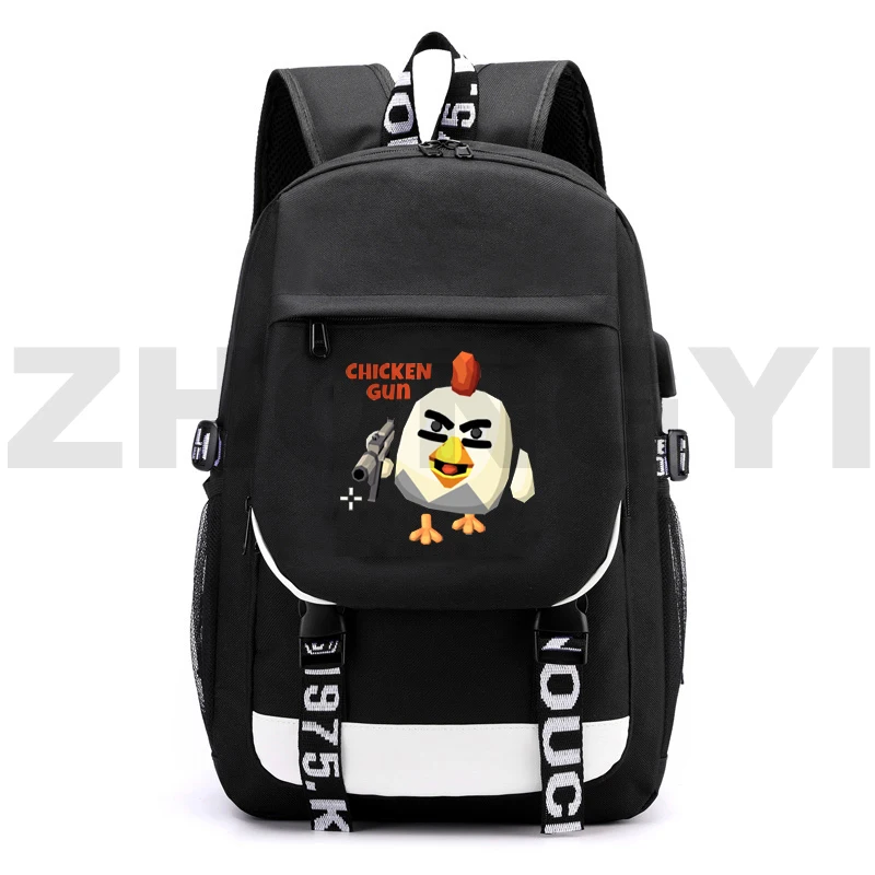 

Men Chicken Gun USB Charging Backpacks Girls Multifunctional Anti Theft Laptop Bags Anime School Backpack for College Students