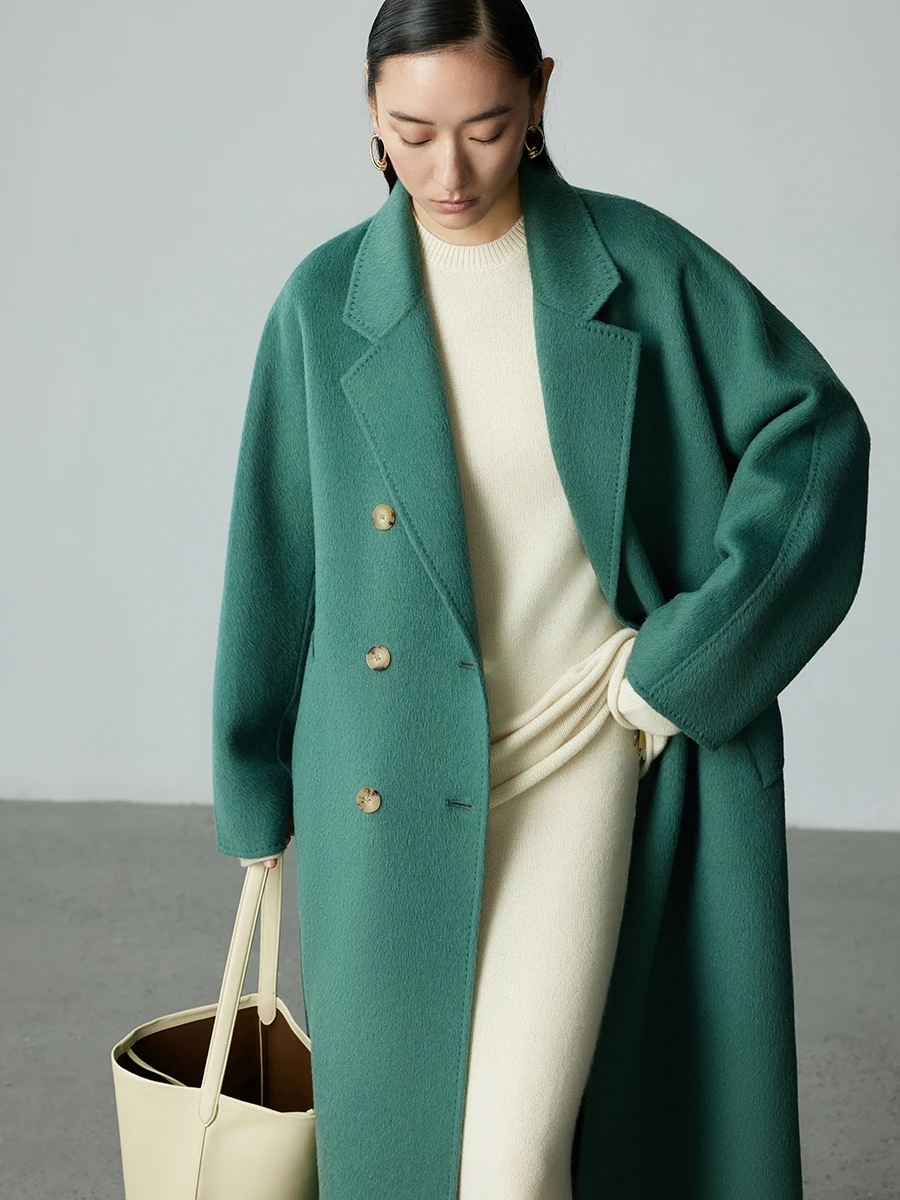 

Классическое двустороннее шерстяное пальто YOOOJI 1018O1 из верблюжьей шерсти, удлиненное, новая расцветка, женская модная утепленная зимняя верхняя одежда