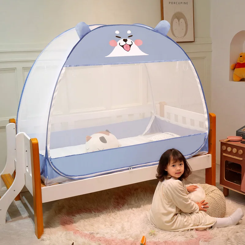 Summer Installation-free Cartoon Crib Mosquito Net New Foldable Yurt Mosquito Net Children's Room Universal Decor Mosquito Net