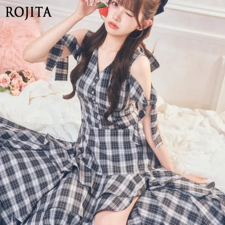 Harajuku Kawaii Long Dress Ladies Halter Neck Big Bow Cold‑Shoulder Ruffle Asymmetric High Slit Flowy Evening Maxi Dresses