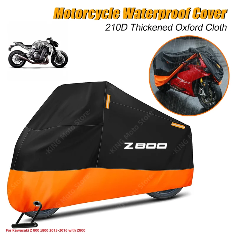 

Kawasaki Cover Waterproof For Kawasaki Z 800 z800 2013-2016 with Z800 Motorcycle Dust Rain Cover With Reflective Strip