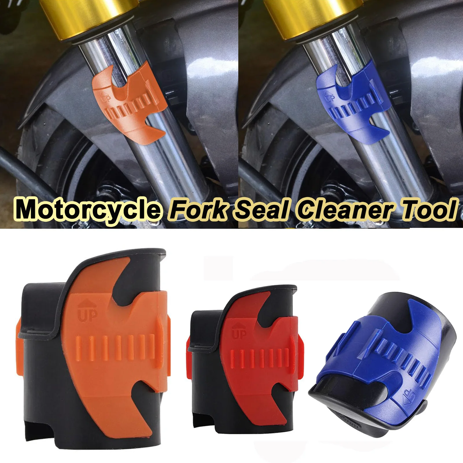 цена Motorcycle Fork Seal Cleaner Tool Motorcycle Front Fork Seal Saver Tool Cleaning Shock Repairing Absorber Tool Motorcycle Fork